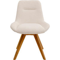 STUHL  Sitzfläche 180° drehbar Webstoff  Weiß, Eichefarben  - Eichefarben/Weiß, Natur, Holz/Textil (56/86/62cm) - Kare-Design