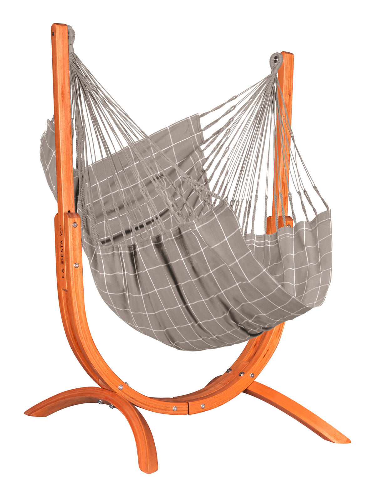 HOJDACIA SIEŤ  - farba eukalyptového dreva/sivá, Konventionell, drevo/textil (100/152/92cm) - La Siesta
