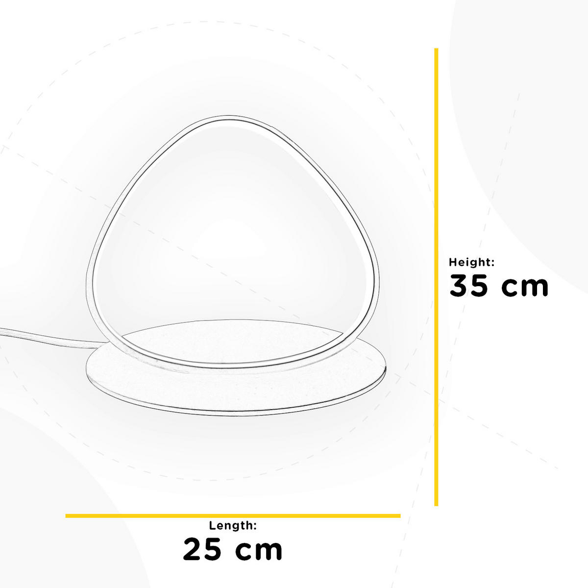 LED-TISCHLEUCHTE 25/35/18 cm   - Weiß Hochglanz/Schwarz, Design, Kunststoff/Metall (25/35/18cm)