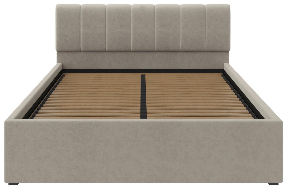 POLSTERBETT Lattenrost, Bettkasten Beige 160/200 cm  - Beige/Schwarz, Design, Holz/Kunststoff (160/200cm) - Stylife