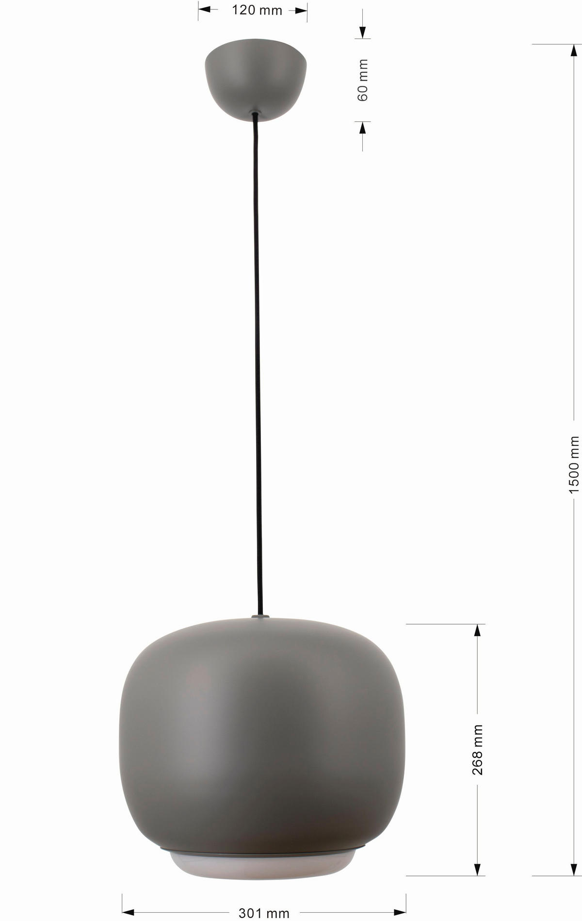 LED-HÄNGELEUCHTE Positano 30/30/26,3 cm  - Grau, Design, Kunststoff/Metall (30/30/26,3cm)