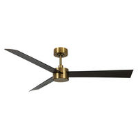 DECKENVENTILATOR 132 cm  - Messingfarben/Walnussfarben, Trend, Kunststoff/Metall (132cm) - P & B