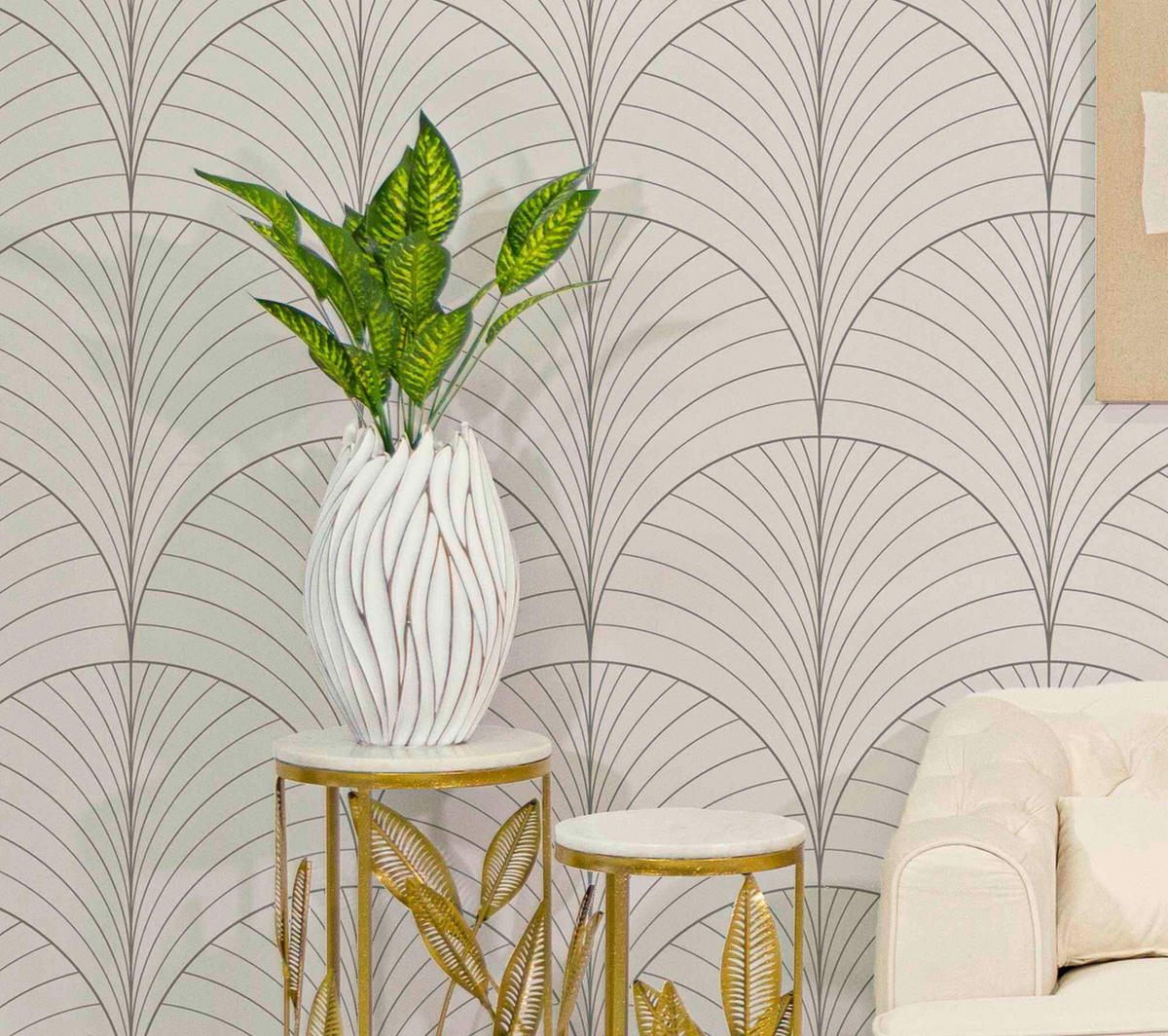 Vase Polyresin Honduras  - Weiß, Basics, Kunststoff (27/41.5/27  cm)