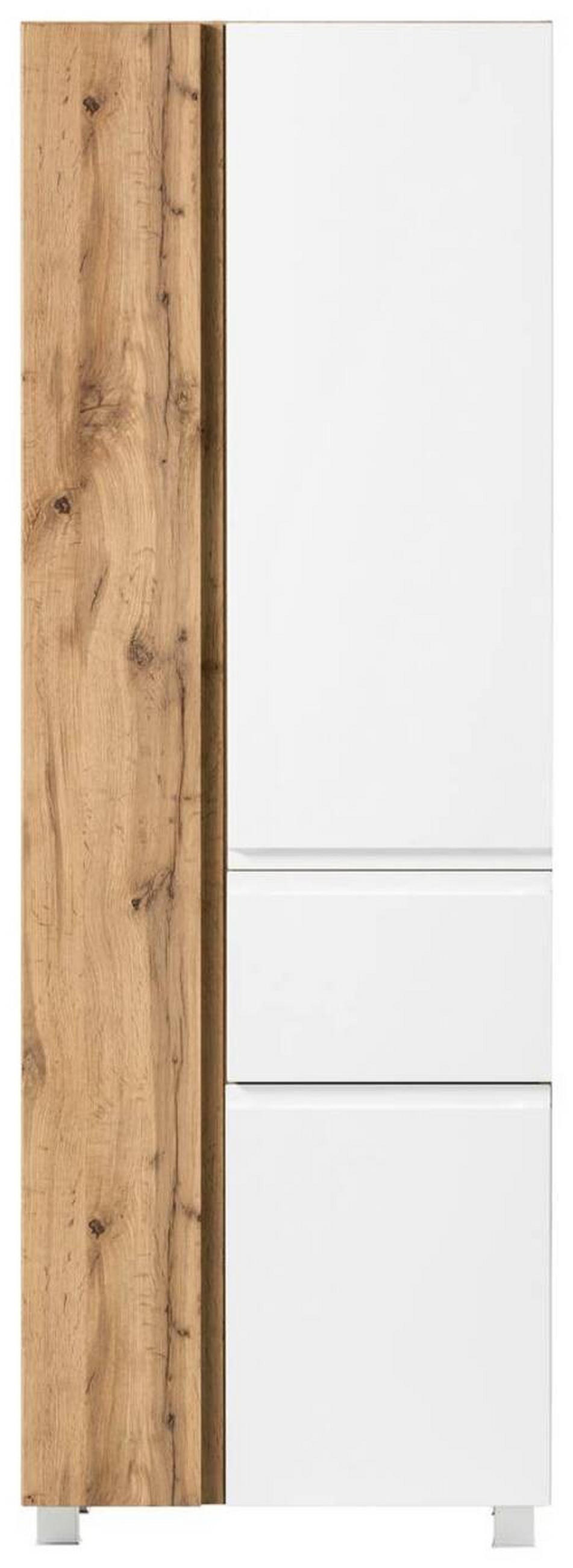 HOCHSCHRANK 65/180/35 cm  - Weiss/Eiche Wotan, Modern, Holzwerkstoff (65/180/35cm) - Held