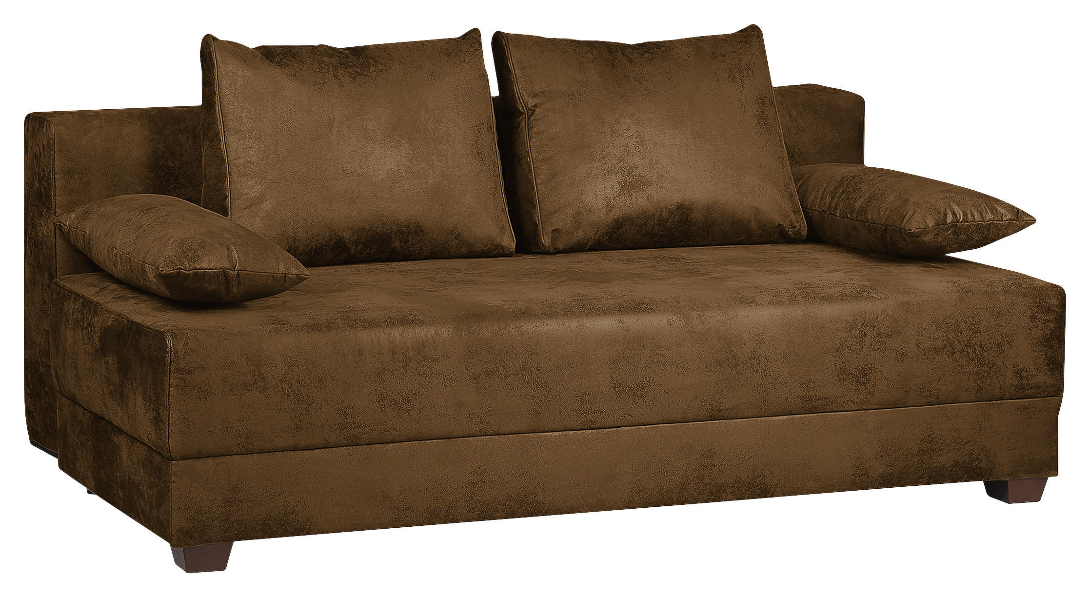 SCHLAFSOFA in Mikrofaser Braun  - Dunkelbraun/Braun, Design, Holz/Textil (202/85/110cm) - MID.YOU