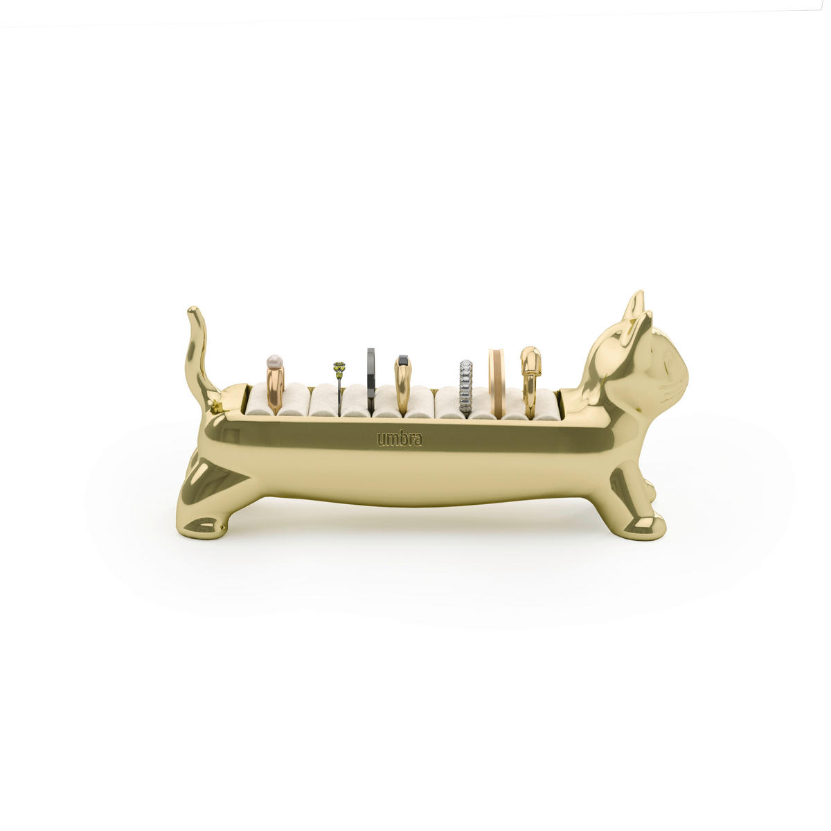 DRŽAČ ZA PRSTENJE  12/4/5 cm     - boja mesinga, Osnovno, metal/tekstil (12/4/5cm) - Umbra