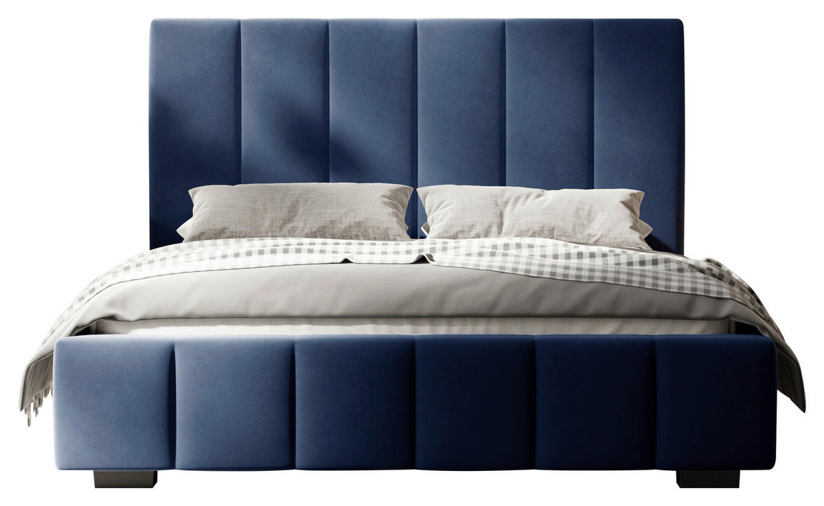 POLSTERBETT Lattenrost, Bettkasten 140/200 cm  in Blau  - Blau/Schwarz, Design, Holz/Kunststoff (140/200cm) - Boxxx