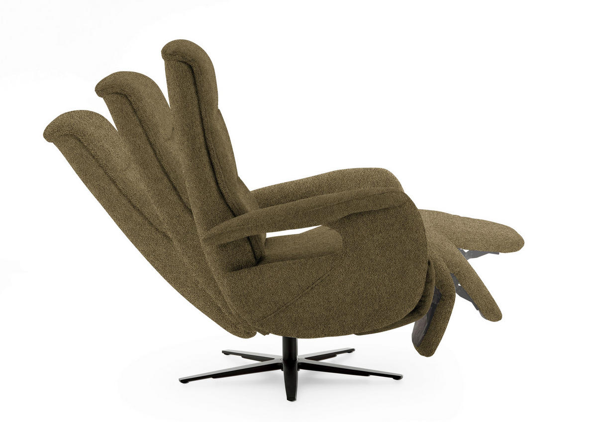 RELAXSESSEL in Textil Grün  - Schwarz/Grün, Design, Textil/Metall (71/112/83cm) - Beldomo Style