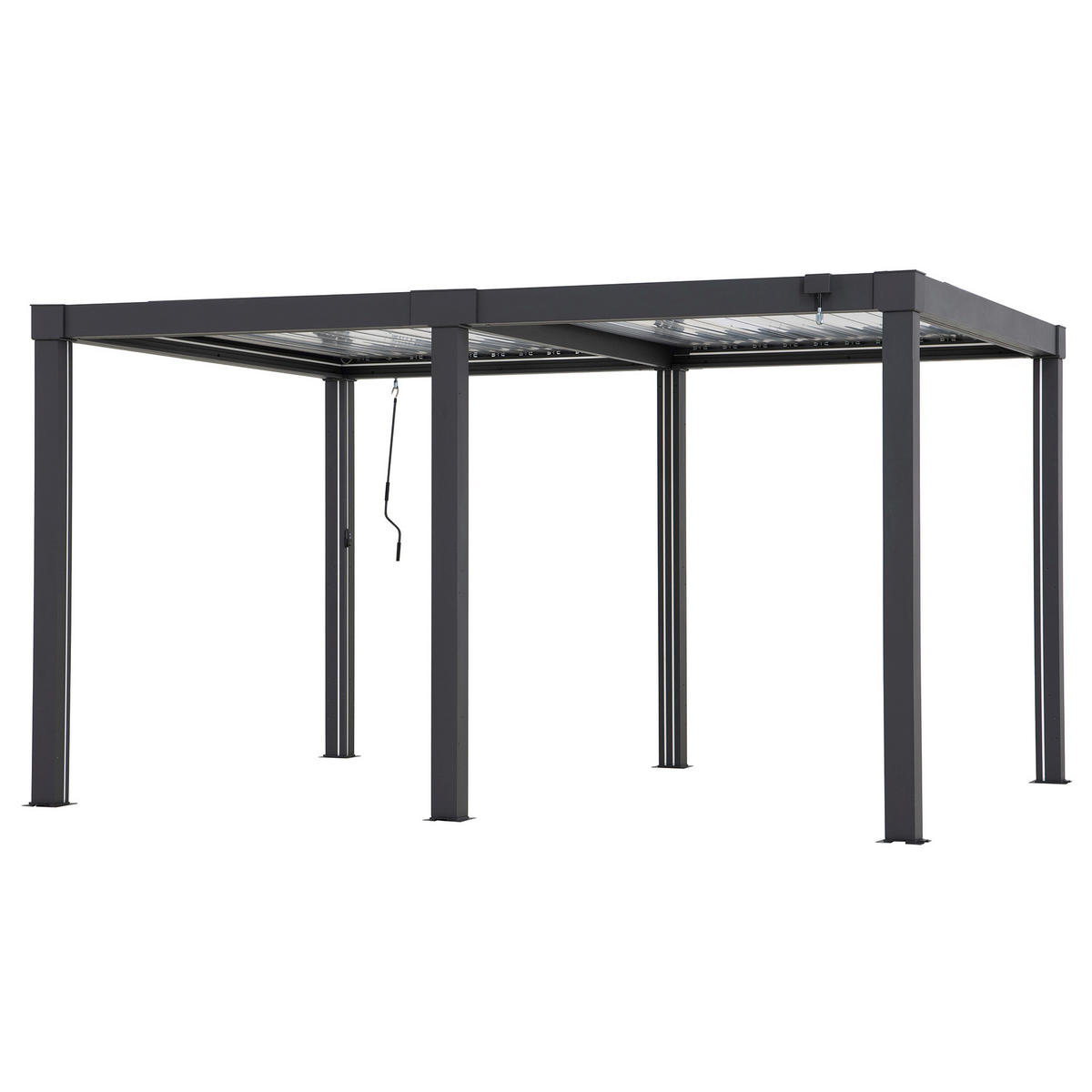 PAVILLON 406/223/306 cm Aluminium  - Anthrazit/Silberfarben, Basics, Metall (406/223/306cm) - Modante