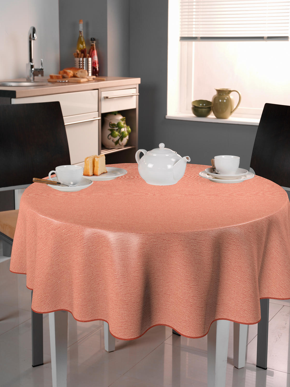 TISCHDECKE MILANO Textil Terracotta 140 cm  - Terracotta, Basics, Textil (140cm) - Peyer Syntex