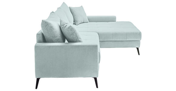 ECKSOFA  in Cord Blaugrau  280/173 cm  - Blaugrau/Schwarz, KONVENTIONELL, Textil/Metall (280/173cm) - Hom`in