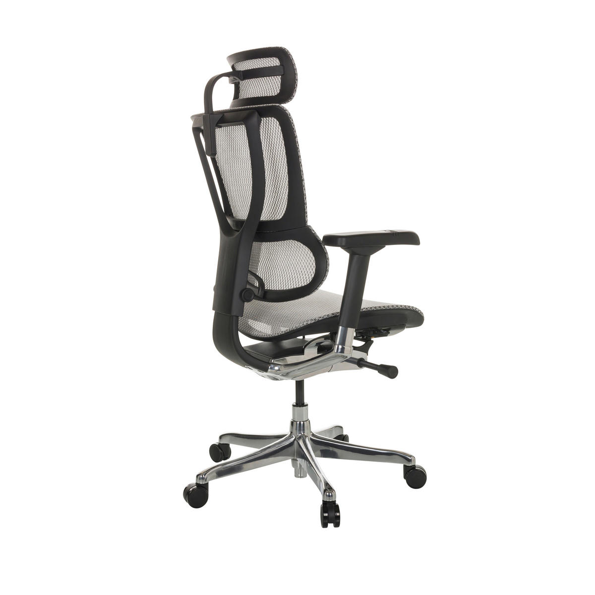 DREHSTUHL Netz Hellgrau  - Silberfarben/Hellgrau, Basics, Kunststoff/Textil (69/116-138/66cm) - MID.YOU