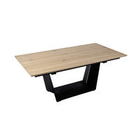 ESSTISCH in Holz, Metall, Holzwerkstoff 190-255/100/76 cm  - Eichefarben/Schwarz, MODERN, Holz/Holzwerkstoff (190-255/100/76cm) - Valdera