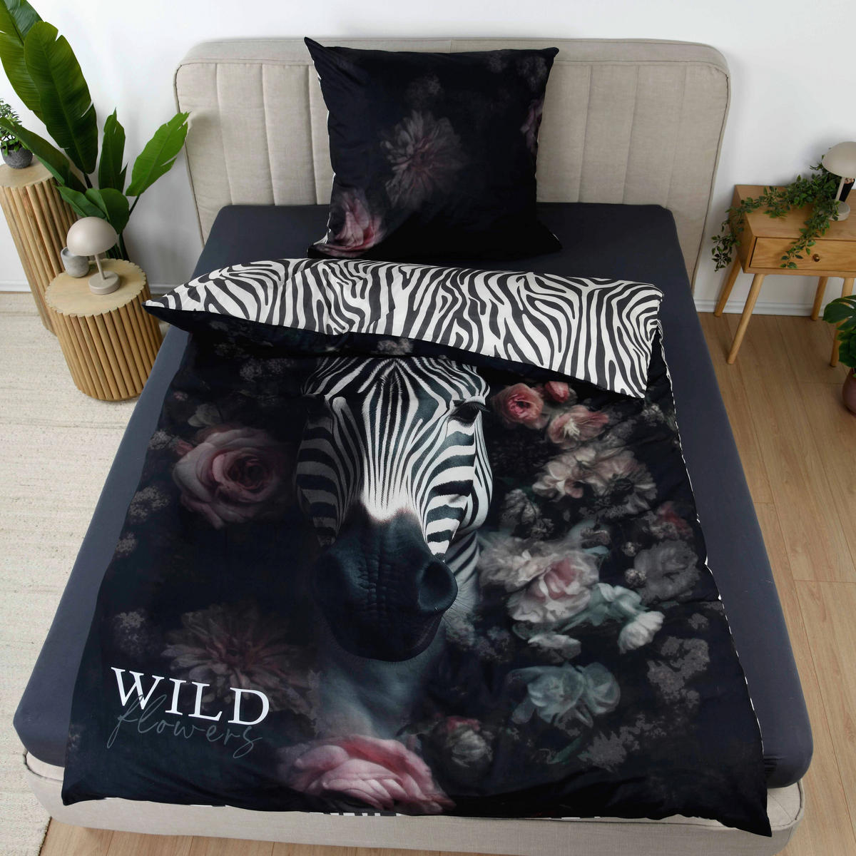 JUGENDBETTWÄSCHE Wild Flowers Renforcé 135/200 cm  - Multicolor, Design, Textil (135/200cm) - Herding