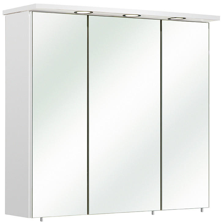 SPIEGELSCHRANK 75/72/20 cm  - Chromfarben/Weiss, Konventionell, Glas/Holzwerkstoff (75/72/20cm) - Xora