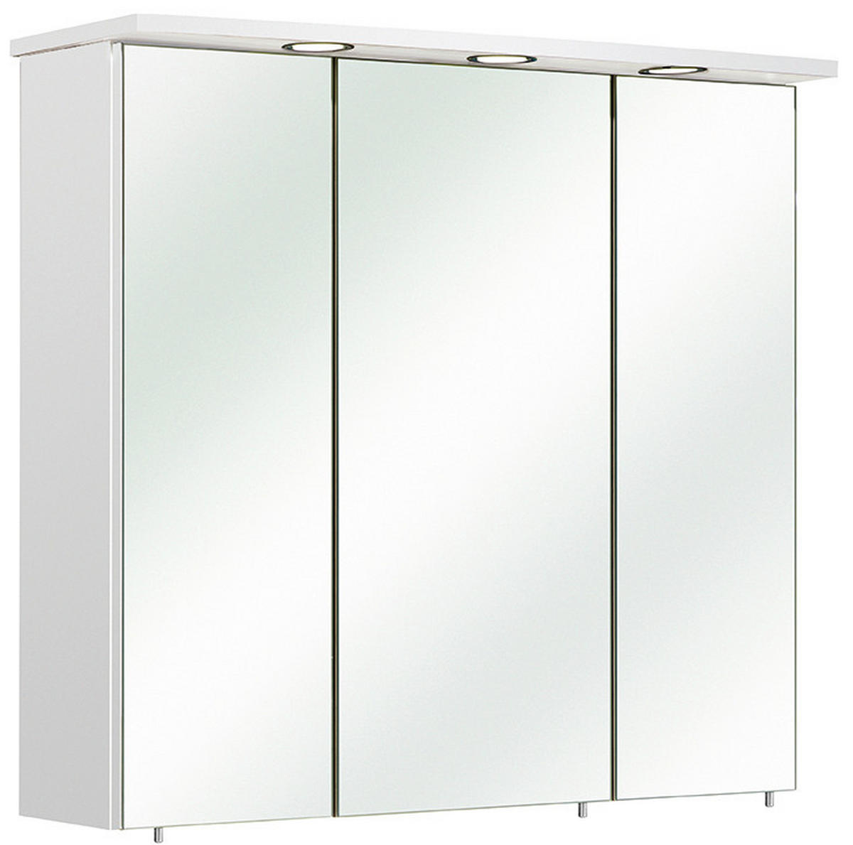 SPIEGELSCHRANK 75/72/20 cm  - Chromfarben/Weiss, Konventionell, Glas/Holzwerkstoff (75/72/20cm) - Xora