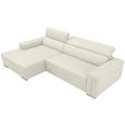 ECKSOFA DUA in Echtleder Weiß  170/293 cm  - Chromfarben/Weiß, Design, Leder/Metall (170/293cm) - Novel