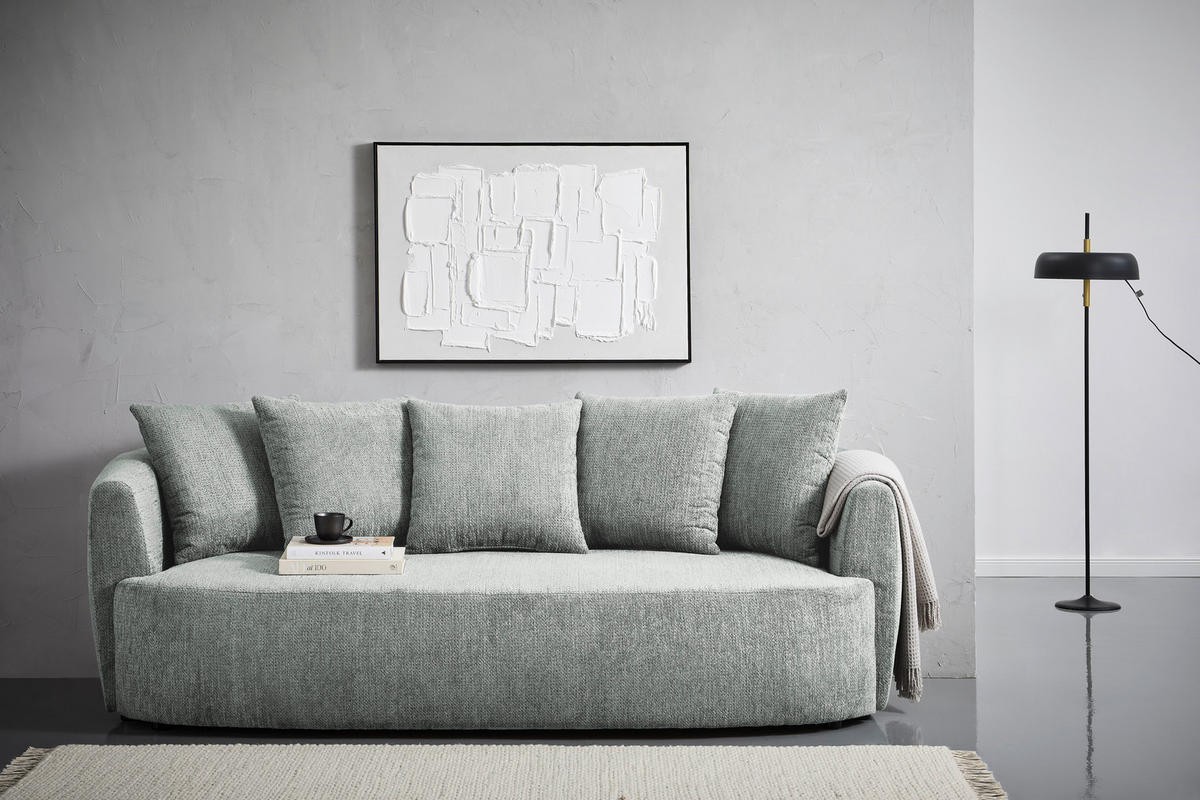 SCHLAFSOFA  mit Stoffauswahl, Liegefunktion, Schlafen auf Sitzhöhe, Rücken echt Chenille Grau  - Schwarz/Grau, KONVENTIONELL, Kunststoff/Textil (238/74/107cm) - Carryhome