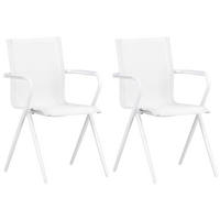 Stapelsessel 2er-Set - Weiß, KONVENTIONELL, Metall (58/86/63cm) - Gardenson