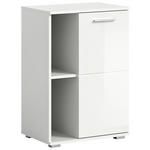 SCHUHSCHRANK Prego  in 55/79/37 cm  - Weiß Hochglanz/Silberfarben, Design, Holzwerkstoff/Kunststoff (55/79/37cm) - Xora