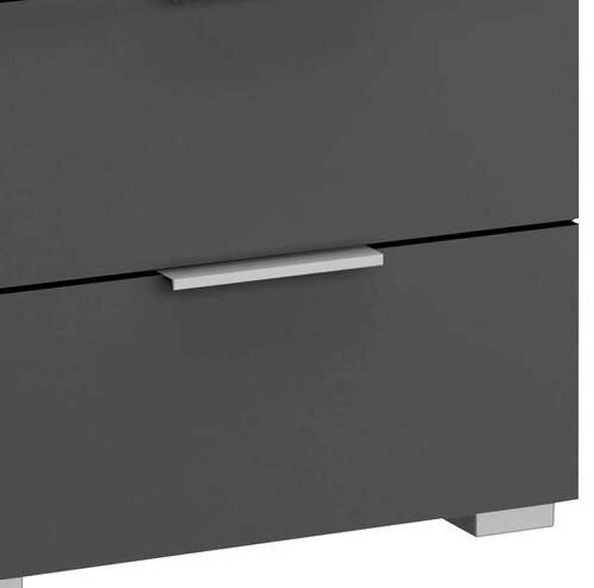NOČNA OMARICA, siva  - siva/barve aluminija, Moderno, leseni material (47/43/42cm) - Rauch Möbel
