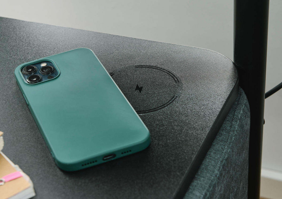 NACHTSCHRANK 48/44/75 cm  - Blaugrau/Schwarz, Design, Holzwerkstoff/Textil (48/44/75cm) - Hukla