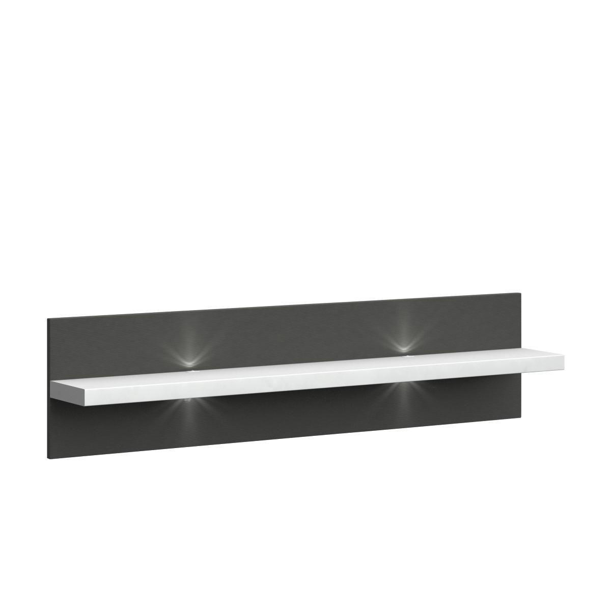 WANDPANEEL Graphitfarben, Weiss Hochglanz  200/32/20 cm  - Weiss Hochglanz/Graphitfarben, Design, Holzwerkstoff (200/32/20cm) - Modante