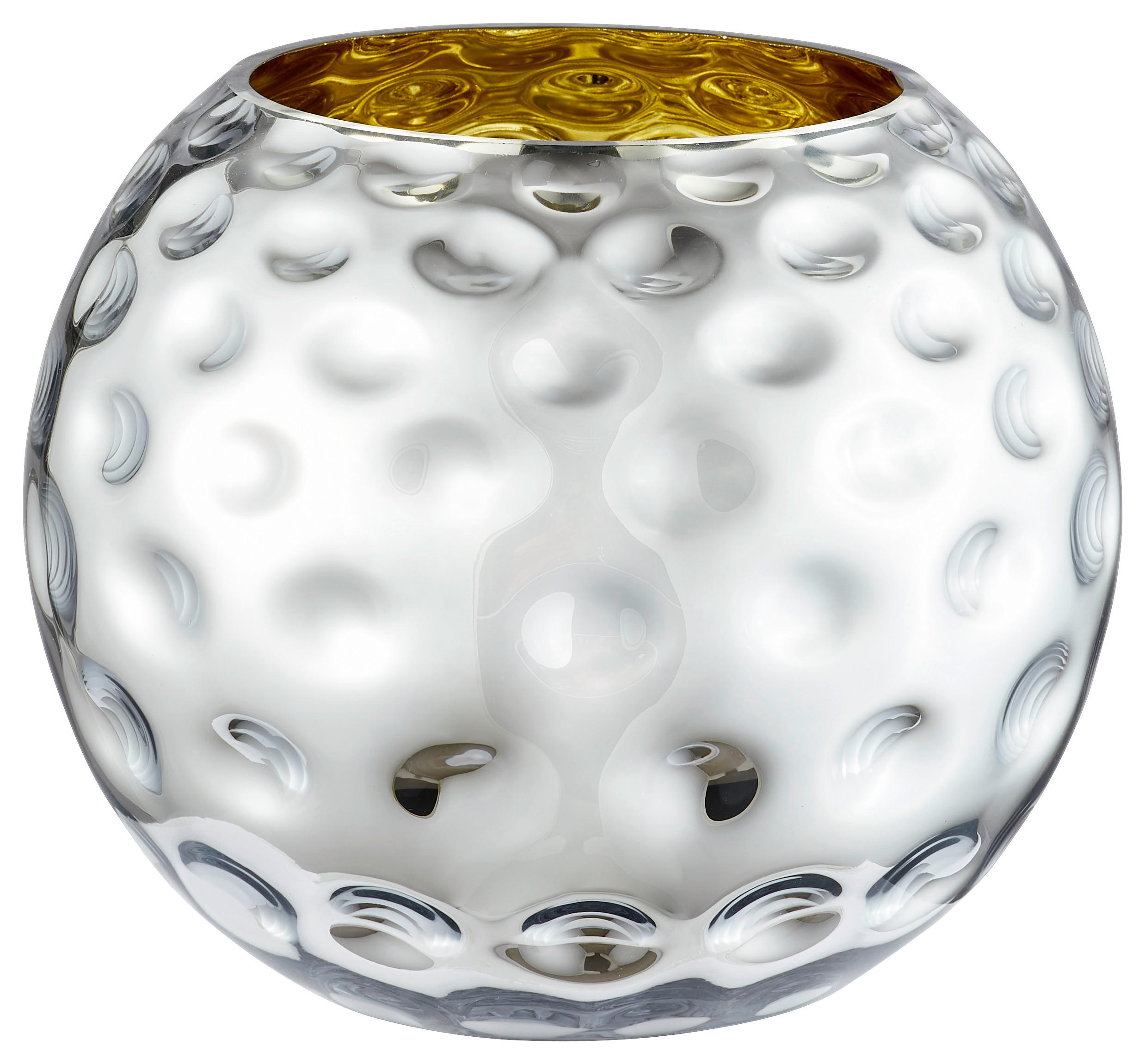 VASE  - Silberfarben, Design, Glas (24,5/24,5/20cm) - Cor Mulder