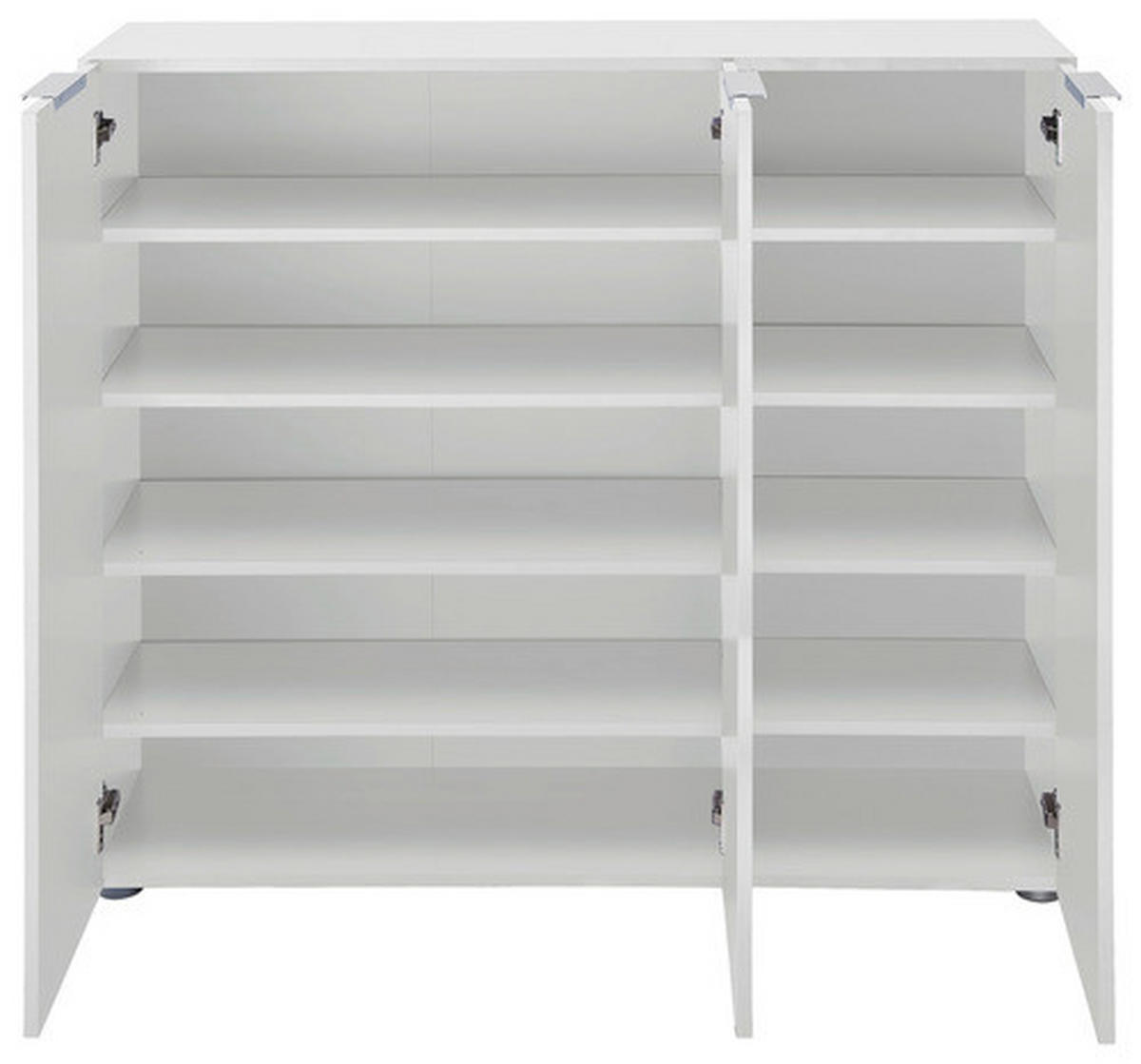 SCHUHSCHRANK  in 120/101/39 cm  - Weiss/Edelstahlfarben, Design, Holzwerkstoff/Kunststoff (120/101/39cm) - Carryhome