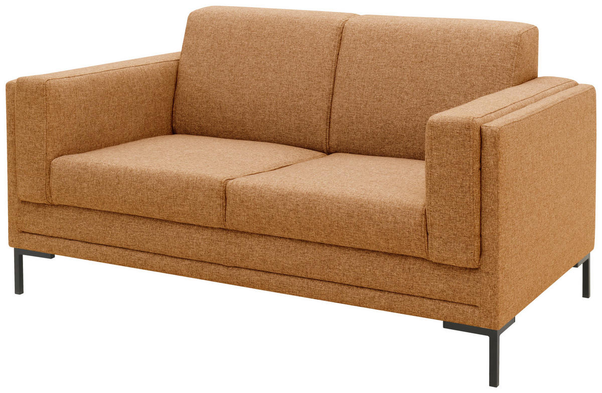 2-SITZER-SOFA Webstoff Messingfarben  - Silberfarben/Messingfarben, Design, Textil/Metall (155/82/90cm) - LOOKS by W.Joop