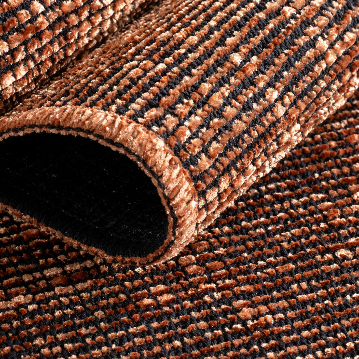 Thumbnail - Novel Flachwebeteppich Space, Kupfer, Textil, Uni, rechteckig, 140x200 cm, für Fußbodenheizung geeignet, UV-beständig, p...