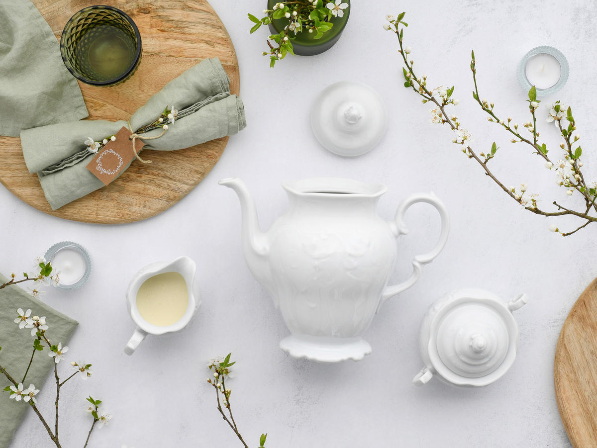KAFFEESERVICE Weiß Frederike 3-teilig  - Weiß, Basics, Keramik - Creatable