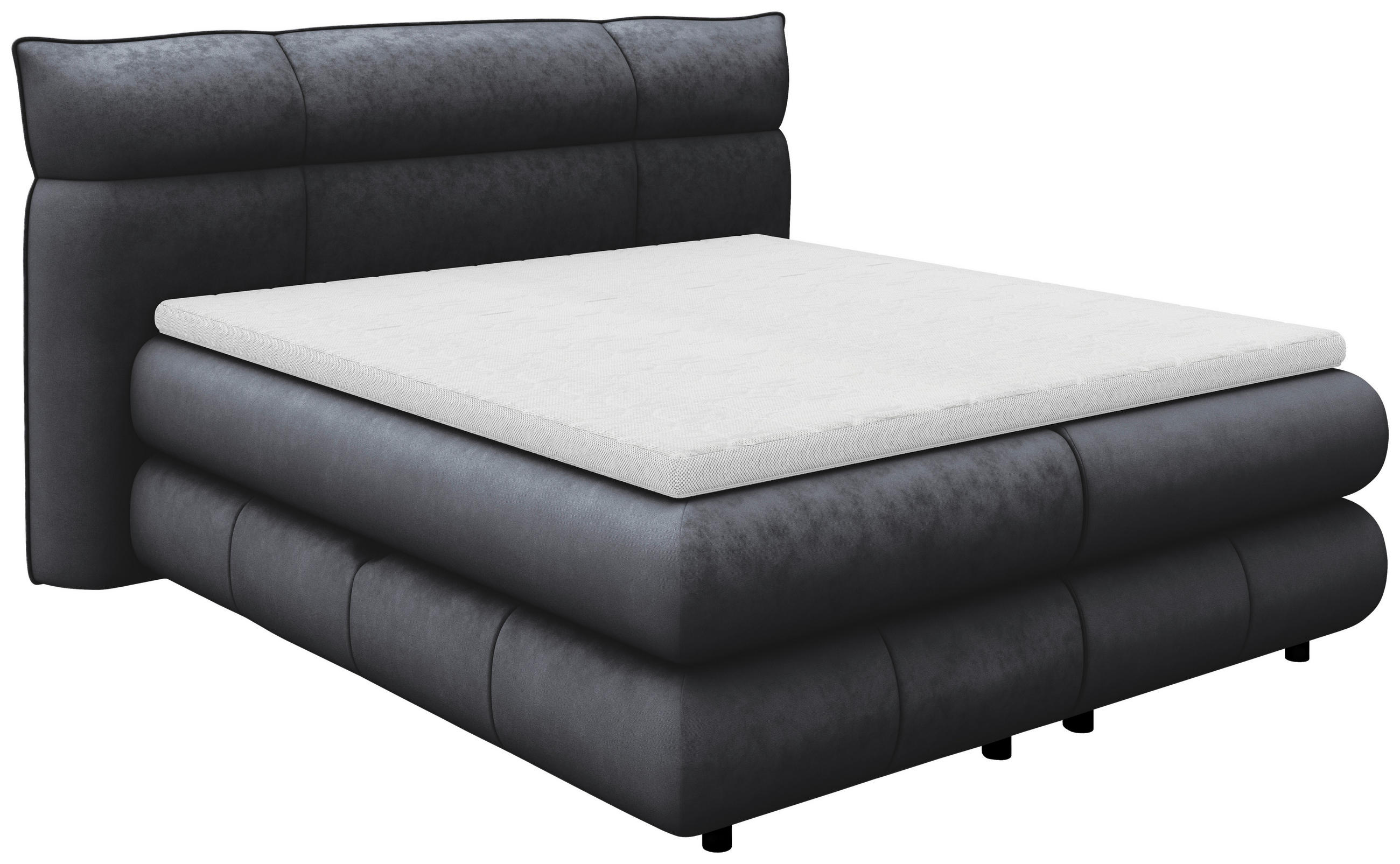 Boxspringbett Carmelo Schwarz 160x200 cm H2