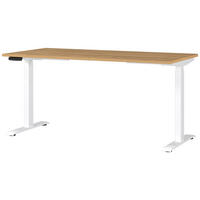 SCHREIBTISCH 160/80/72-118 cm  in Weiß, Eichefarben, Braun  - Eichefarben/Weiß, MODERN, Holzwerkstoff/Metall (160/80/72-118cm) - Novel