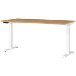 SCHREIBTISCH 160/80/72-118 cm  in Braun, Weiß, Eichefarben  - Eichefarben/Braun, MODERN, Holzwerkstoff/Metall (160/80/72-118cm) - Novel