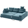 ECKSOFA in Flachgewebe Türkis  - Türkis, Design, Textil/Metall (260/188cm) - Hom`in