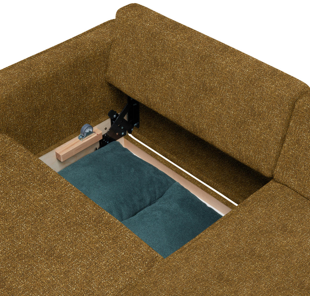 ECKSOFA  in Mikrovelours Senfgelb  170/237 cm  - Eichefarben/Senfgelb, KONVENTIONELL, Holz/Textil (170/237cm) - Sedda