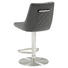 BARHOCKER Lederlook Grau - Edelstahlfarben/Grau, Design, Textil/Metall (47/86-110,5/56cm) - Novel