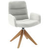 ARMLEHNSTUHL  in Cord  - Weiss/Naturfarben, Design, Holz/Textil (61/88/66cm) - Dieter Knoll