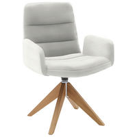 ARMLEHNSTUHL  in Cord  - Weiss/Naturfarben, Design, Holz/Textil (61/88/66cm) - Dieter Knoll