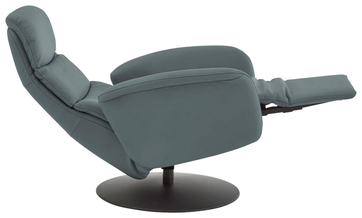 RELAXSESSEL in Leder Blaugrau  - Blaugrau/Schwarz, Design, Leder/Metall (76/108/86cm) - Dieter Knoll