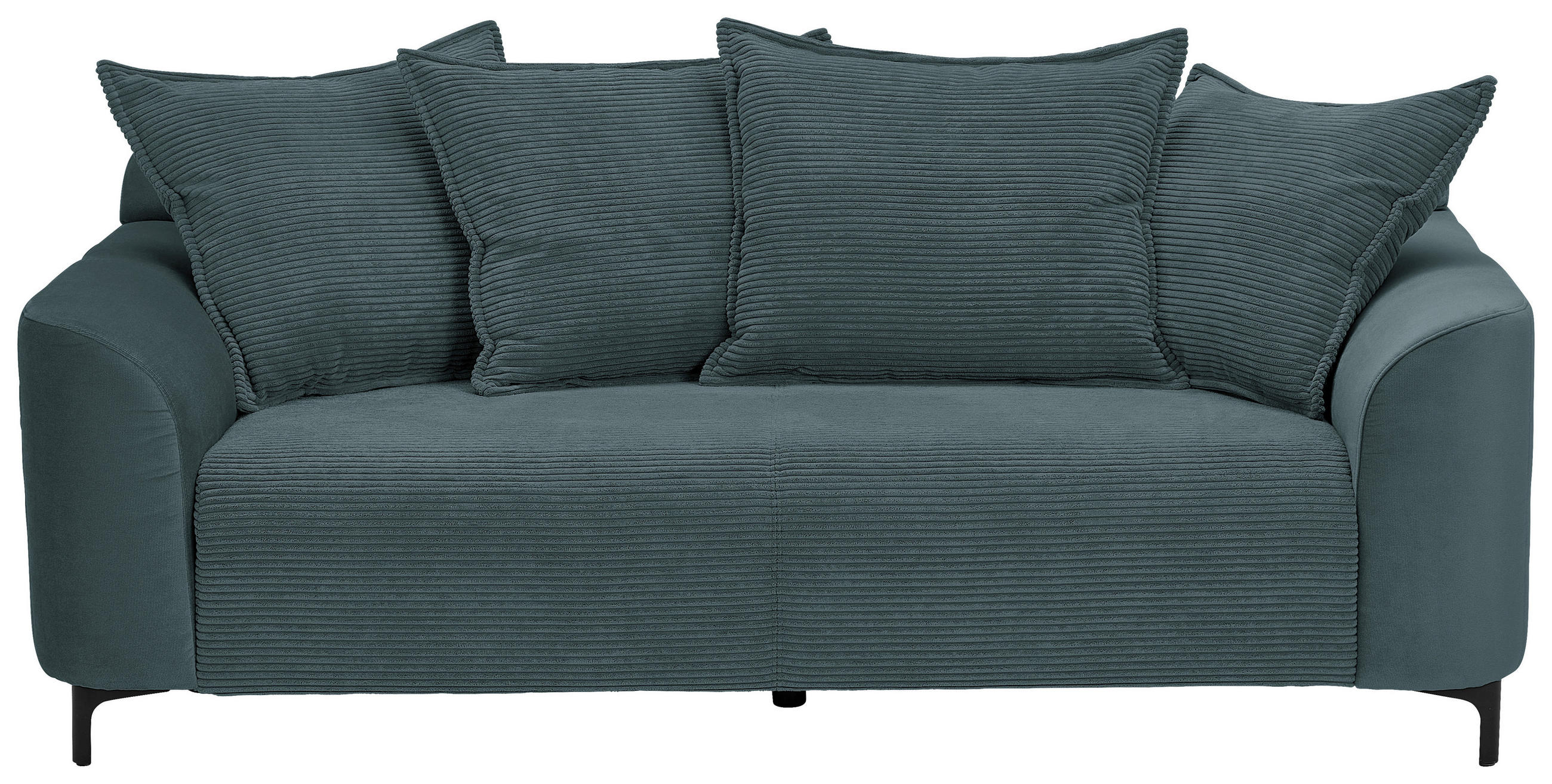 2-SITZER-SOFA in Cord, Velours Dunkelgrau  - Dunkelgrau/Schwarz, Konventionell, Textil/Metall (175/84/99cm) - Carryhome