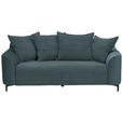 2-SITZER-SOFA in Cord, Velours Dunkelgrau  - Dunkelgrau/Schwarz, KONVENTIONELL, Textil/Metall (175/84/99cm) - Carryhome