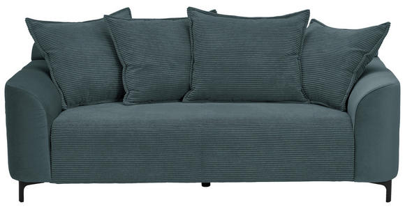 2-SITZER-SOFA in Cord, Velours Dunkelgrau  - Dunkelgrau/Schwarz, KONVENTIONELL, Textil/Metall (175/84/99cm) - Carryhome