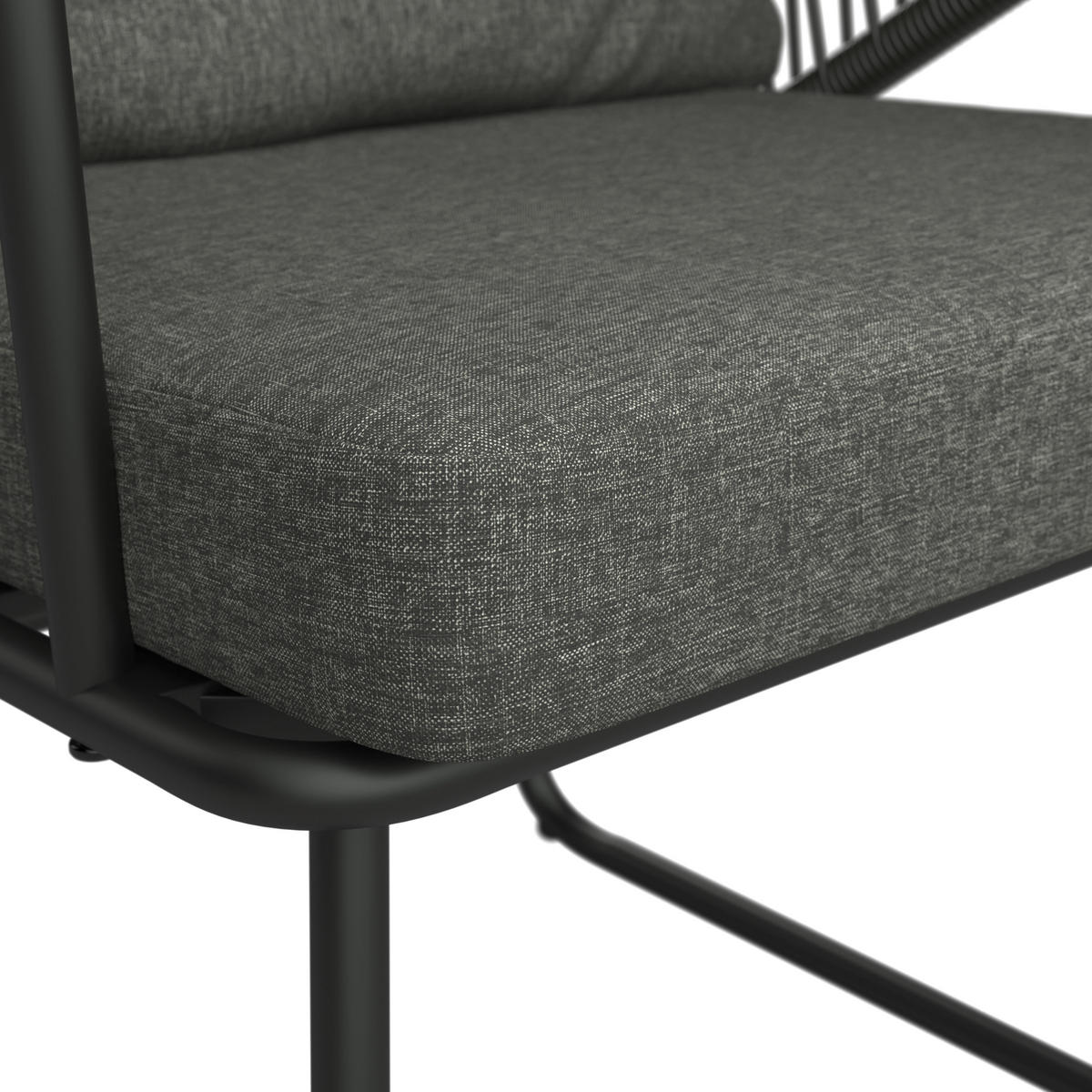 ZOSTAVA ZÁHRADNÉHO NÁBYTKU kov, plast, sklo, textil - čierna/tmavosivá, Design, kov/textil (58/85/85/76/60/180cm) - Ambia Garden