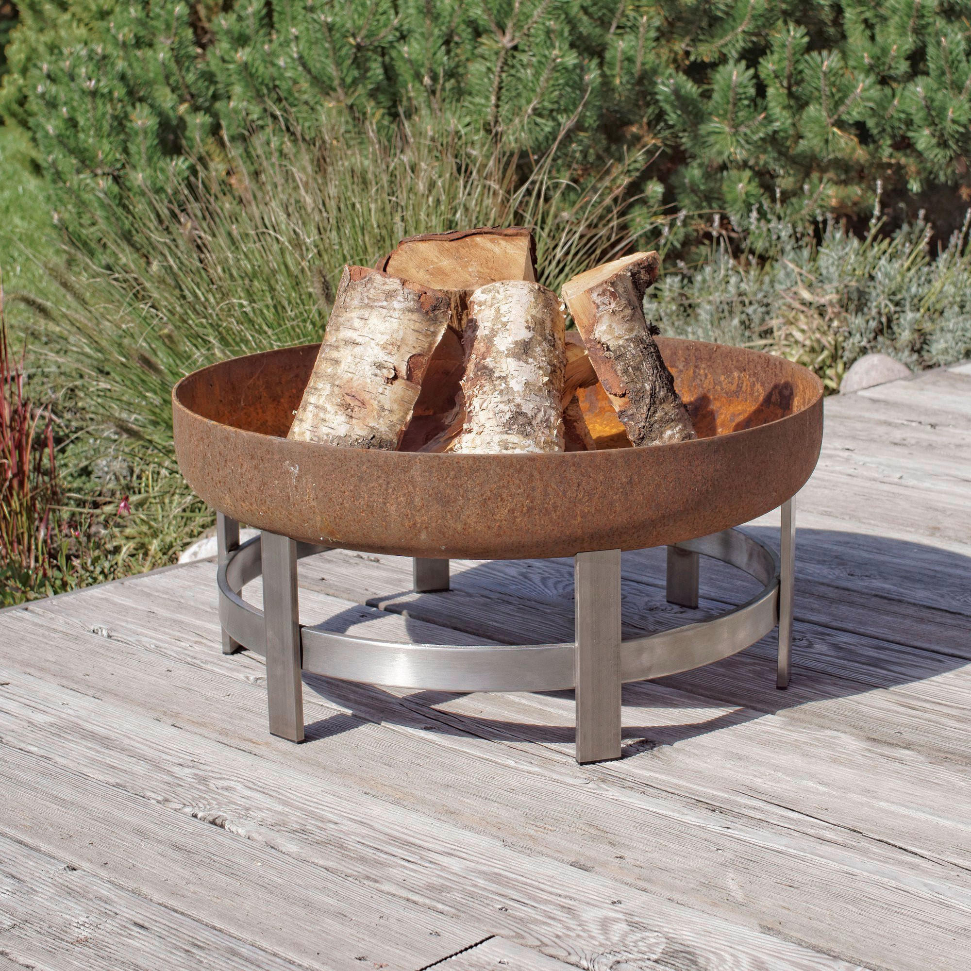 ELDFAT SVENSKAV FLAME XXL 2520 - stålfärgad/rostfärgad, Basics, metall (63/63/28cm)