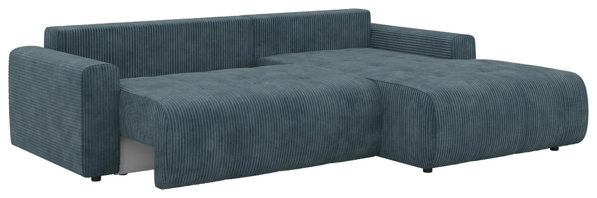 ECKSOFA Petrol Webstoff  - Petrol/Schwarz, KONVENTIONELL, Kunststoff/Textil (270/192cm) - Carryhome