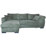 ECKSOFA Dunkelgrün Cord  - Dunkelgrün/Schwarz, KONVENTIONELL, Textil/Metall (168/258cm) - Carryhome