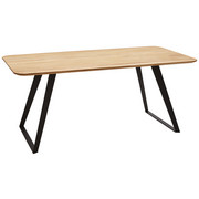 JEDILNA MIZA, masivno divji hrast črna, hrast - črna/hrast, Design, kovina/les (180/90/76cm) - Voleo