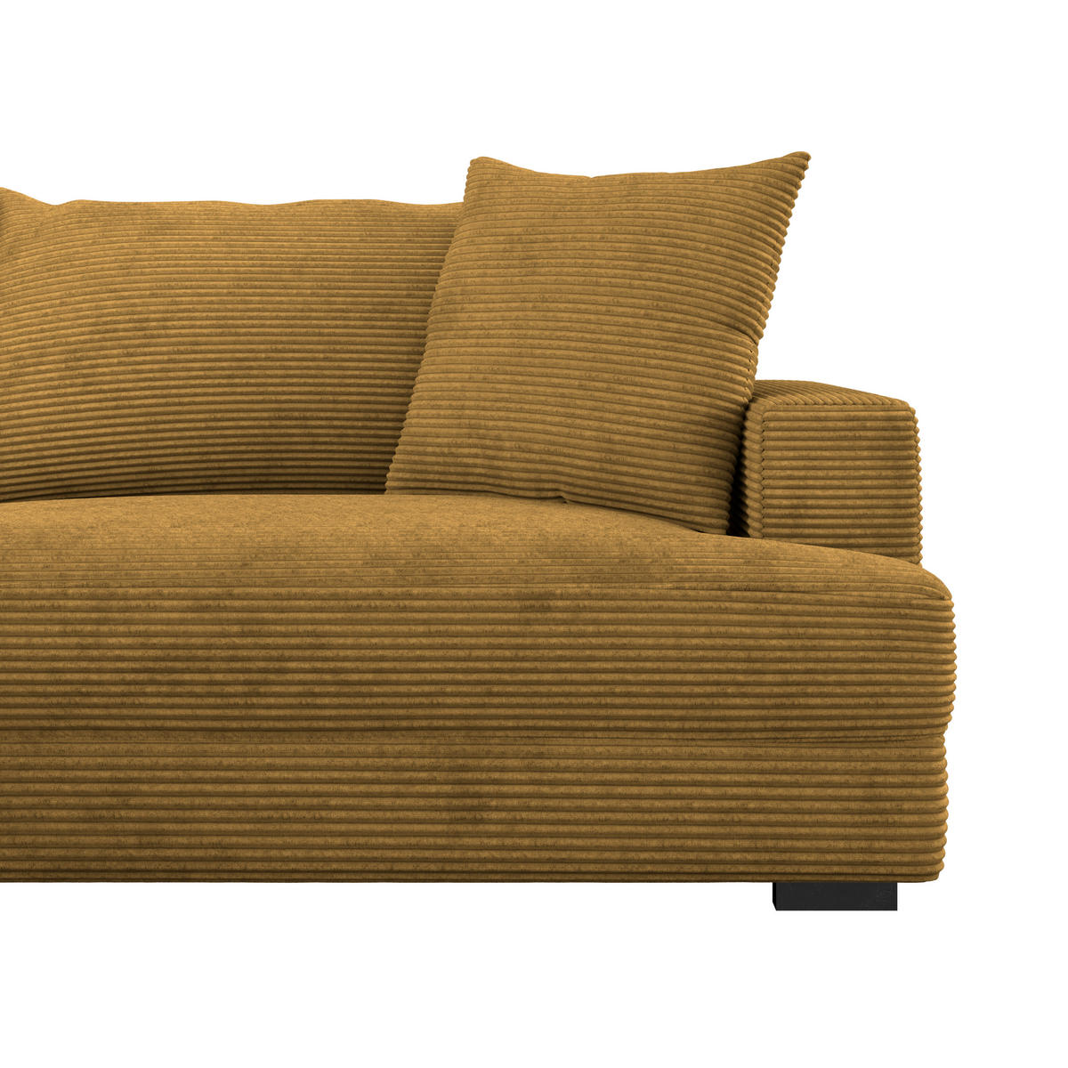ECKSOFA Senfgelb Cord  - Senfgelb/Schwarz, MODERN, Textil (180/265cm) - P & B